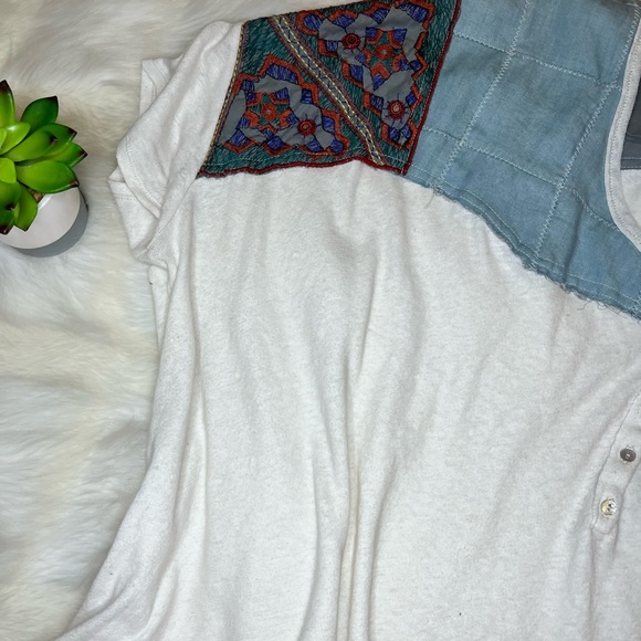 Free People | We The Free Statement Sleeve Oversized Baseball Tee Large - Picture 6 of 10